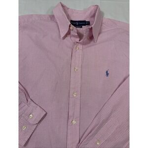 SHIRT Ralph Lauren Pink CLASSIC FIT Men's17 34/35 Button Up  L/S Oxford PONY